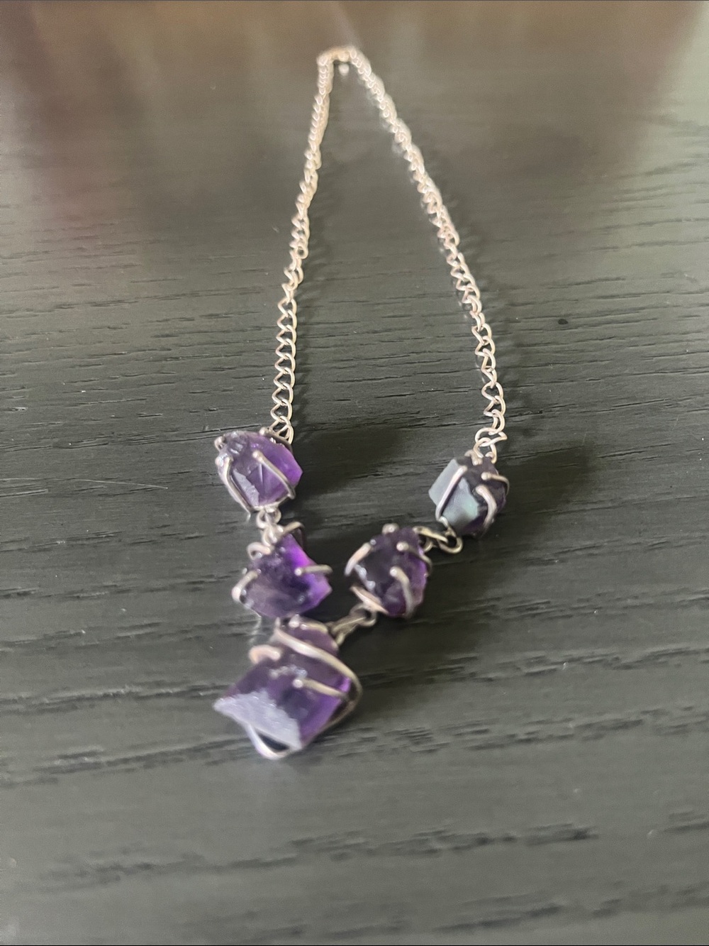 Purple Amethyst Wire-Wrapped Pendant Necklace - Women Jewelry
